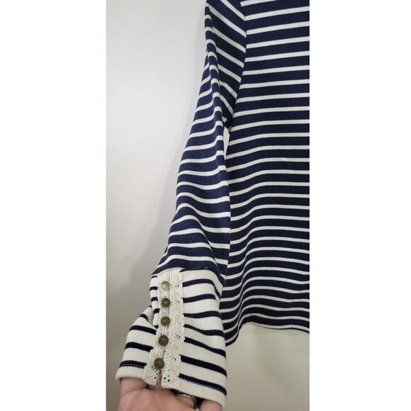 Anthropologie Doe & Rae Shirt Womens Medium Ruffled Sleeves Boho Cottagecore - Picture 5 of 9